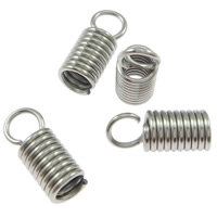 Ruostumaton teräs Johdon Coil, Putki, alkuperäinen väri, 11x4.5mm, 0.7mm, Reikä:N. 3mm, 2000PC/laukku, Myymät laukku