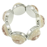 Shell Armbånd, med Resin & Kobber Coated Plastic, platin farve forgyldt, 29x29x17mm, Solgt Per Ca. 7.5 inch Strand