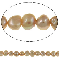 Barokní kultivované sladkovodní perle, Sladkovodní Pearl, Baroko, přírodní, nachový, 8-9mm, Otvor:Cca 0.8mm, Prodáno za Cca 14.5 inch Strand