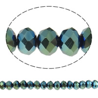 Rondelle Crystal perle, Kristal, AB boja pozlaćen, imitacija CRYSTALLIZED™ kristala, Indicolite, 4x6mm, Rupa:Približno 1mm, Dužina Približno 19 , 10pramenovi/Torba, Približno 100računala/Strand, Prodano By Torba