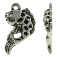 Sinc Alloy Pendants Ainmhithe, Éisc, dath airgid antique plátáilte, nicil, luaidhe & caidmiam saor in aisce, 11.50x20x3mm, Poll:Thart 1mm, Thart 830ríomhairí pearsanta/KG, Díolta De réir KG