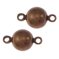 Fecho magnético de latão, cobre, Tambor, banho de cor de cobre antigo, fita simples, níquel, chumbo e cádmio livre, 14x8x8mm, Buraco:Aprox 2mm, 400PCs/Lot, vendido por Lot