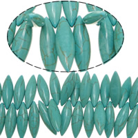 Tyrkysové korálky, Syntetický Turquoise, Jízda na oko, skyblue, 8x31x6mm, Otvor:Cca 1.2mm, Délka Cca 16 inch, 10přediva/Lot, Cca 109PC/Strand, Prodáno By Lot