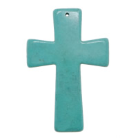 Turquoise Pendant Cross turquoise blue Approx 1mm Sold By Lot