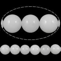 Marble Beads, Geverfd Marmer, Ronde, wit, 10mm, Gat:Ca 1mm, Lengte 15.5 inch, 10strengen/Lot, 39pC's/Strand, Verkocht door Lot