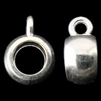 Zinklegering Bail Kralen, Zinc Alloy, Rondelle, silver plated, nikkel, lood en cadmium vrij, 8x11x5mm, Gat:Ca 1.5mm, 2Tassen/Lot, Ca 625pC's/Bag, Verkocht door Lot