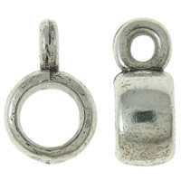 Zinklegering Bail Kralen, Zinc Alloy, Rondelle, antiek zilver plated, nikkel, lood en cadmium vrij, 6x9x3.50mm, Gat:Ca 1.5mm, Ca 3300pC's/KG, Verkocht door KG