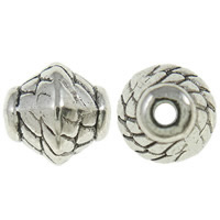 Zink Legierung Perlen Schmuck, Zinklegierung, Doppelkegel, antik silberfarben plattiert, frei von Nickel, Blei & Kadmium, 7x7.5mm, Bohrung:ca. 1mm, ca. 1000PCs/kg, verkauft von kg