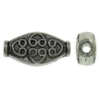 Zink Legierung Perlen Schmuck, Zinklegierung, Rhombus, antik silberfarben plattiert, frei von Nickel, Blei & Kadmium, 7.50x15x4.50mm, Bohrung:ca. 1mm, ca. 580PCs/kg, verkauft von kg