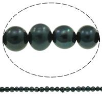 Kartoffel ferskvandskulturperle Beads, Ferskvandsperle, naturlig, sort, 6-7mm, Hole:Ca. 0.8mm, Solgt Per Ca. 14.5 inch Strand