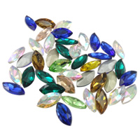 Crystal Cabochons Horse Eye rivoli back & faceted mixed colors Sold By Bag