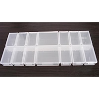 Boîte à bijoux de perles , Polypropylène (pp), rectangle, transparent & 14 cellules, transparent, 250x110x30mm, 10PC/lot, Vendu par lot