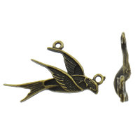 Connecteur en alliage de Zinc animal, oiseau, Plaqué de couleur de bronze antique, boucle de 1/1, protéger l'environnement, sans nickel, plomb et cadmium, 30x18mm, Trou:Environ 1mm, 200PC/sac, Vendu par sac