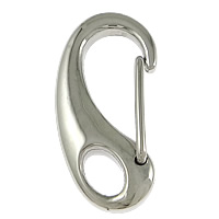 Ανοξείδωτο χάλυβα Carabiner μπρελόκ, Από ανοξείδωτο χάλυβα, αρχικό χρώμα, 13x26x6mm, Τρύπα:Περίπου 4x6mm, 20PCs/Παρτίδα, Sold Με Παρτίδα