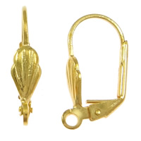 Messing Hendel terug Earring Wires, gold plated, lood en cadmium vrij, 4.50x19x1mm, 1000paren/Lot, Verkocht door Lot