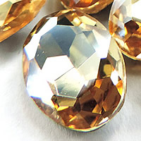 Kristalni kabošani, Kristal, Oval, srebrne boje pozlaćen, faceted, Crystal Golden Shadow, 18x25mm, 75računala/Torba, Prodano By Torba