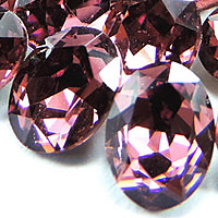 Cabochons en cristal, ovale, Placage de couleur argentée, facettes, bougogne, 8x10mm, 288PC/sac, Vendu par sac