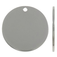 Stainless Steel Pendel, Coin, oprindelige farve, 20x1mm, Hole:Ca. 2mm, 100pc'er/Bag, Solgt af Bag