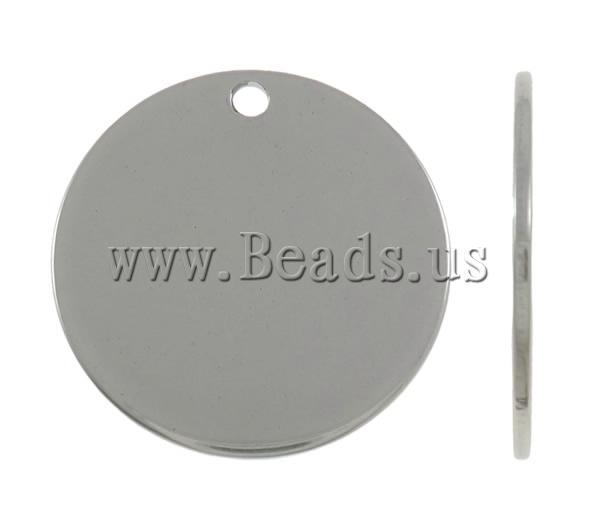 Stainless Steel Függő, Érme, lézer mintát & Testreszabott, az eredeti szín, 30x1mm, Lyuk:Kb 2mm, 100PC-k/Bag, Által értékesített Bag