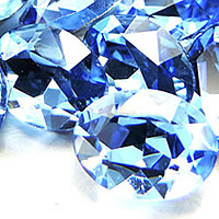 Crystal Kabošony, Krystal, Oválný, barva stříbrná á, tváří, Lt Sapphire, nikl, olovo a kadmium zdarma, 20x30mm, 48PC/Bag, Prodáno By Bag