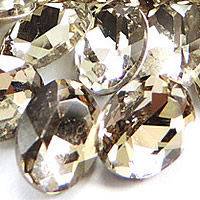 Cabochons en cristal, ovale, Placage de couleur argentée, facettes, topaze colorado, 20x30mm, 48PC/sac, Vendu par sac