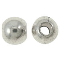 Zink Legierung Perlen Schmuck, Zinklegierung, Trommel, antik silberfarben plattiert, frei von Nickel, Blei & Kadmium, 4mm, Bohrung:ca. 1mm, ca. 5000PCs/kg, verkauft von kg