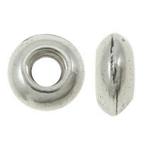 Zink Alloy Smycken Pärlor, Rondelle, antik silver pläterad, nickel, bly och kadmium gratis, 6x2mm, Hål:Ca 2mm, Ca 5000PC/KG, Säljs av KG