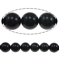 Schwarze Obsidian Perlen, Schwarzer Obsidian, rund, natürlich, 6mm, Bohrung:ca. 0.8mm, Länge ca. 15 ZollInch, 5SträngeStrang/Menge, ca. 60PCs/Strang, verkauft von Menge