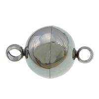 Rustfrit stål magnetlås, Stainless Steel, Drum, enkeltstrenget, oprindelige farve, 14x8mm, Hole:Ca. 2mm, 50pc'er/Lot, Solgt af Lot