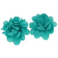 Fashion Dekoration Blomster, Chiffon, Flower, cyan, 50x50mm, 100pc'er/Lot, Solgt af Lot