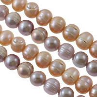 Kartoffel ferskvandskulturperle Beads, Ferskvandsperle, naturlig, blandede farver, 10-11mm, Hole:Ca. 0.8mm, Solgt Per Ca. 15 inch Strand