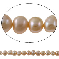 Brambor pěstované sladkovodní perle, Sladkovodní Pearl, Baroko, přírodní, růžový, 7-8mm, Otvor:Cca 0.8mm, Prodáno za Cca 15.7 inch Strand