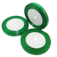 Fita de cetim, verde, 10mm, 30PCs/Lot, 22m/PC, vendido por Lot