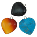 Edelsteen Hangers Sieraden, natuurlijk, gemengd, 20x23x7mm, Gat:Ca 2mm, 20pC's/Lot, Verkocht door Lot