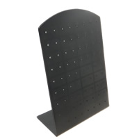 Présentoir en plastique pour boucles d'oreilles, plastique PVC, rectangle, noire, 90x130mm, 40PC/lot, Vendu par lot