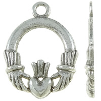 Pendentifs en alliage de zinc, beignet, Plaqué de couleur d'argent, protéger l'environnement, sans nickel, plomb et cadmium, 18x24x2mm, Trou:Environ 2.5mm, Environ 830PC/kg, Vendu par kg