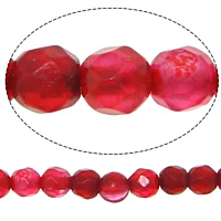 Přírodní Red Achát korálky, Kolo, tváří, 4mm, Otvor:Cca 0.8-1mm, Délka Cca 14.5 inch, 20přediva/Lot, 92PC/Strand, Prodáno By Lot