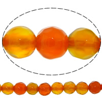 Natural Red Agate Beads Round faceted 4mm Approx 0.8-1mm Length Approx 14.5 Inch  Sold By Lot