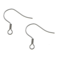 Cruach dhosmálta Hook Earwire, 304 Cruach dhosmálta, le lúb, dath bunaidh, 19x17x1.5mm, 0.7mm, Poll:Thart 2.5mm, 4000PC/Mála, Díolta De réir Mála