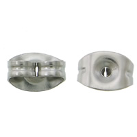 304 rostfritt stål Kläm Ear Mutter, ursprungliga färgen, 6.50x4.50x3mm, Hål:Ca 0.6mm, 10000PC/Lot, Säljs av Lot