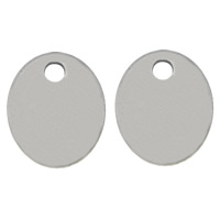 Stainless Steel Tag Charm 304 Stainless Steel Flat Oval original color Approx 1.5mm Sold By PC