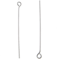 Cruach dhosmálta Eyepins, 304 Cruach dhosmálta, dath bunaidh, 3x50x0.6mm, 0.6mm, Poll:Thart 2mm, 8200ríomhairí pearsanta/Lot, Díolta De réir Lot