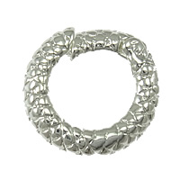 Zinklegering Sieraden Sluiting, Zinc Alloy, Donut, silver plated, nikkel, lood en cadmium vrij, 14x13x3mm, Gat:Ca 6mm, 100pC's/Lot, Verkocht door Lot