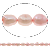 Barok Gekweekte Zoetwater Parel kralen, roze, 6-7mm, Gat:Ca 0.8mm, Per verkocht Ca 14.5 inch Strand