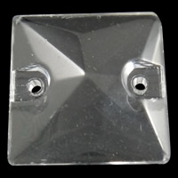 Glas Connector, Square, gennemsigtig & 1/1 løkke, 16x5mm, Hole:Ca. 1mm, 100pc'er/Bag, Solgt af Bag