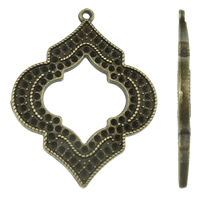 Zink-Legierung Strass Weissgold, Zinklegierung, antike Bronzefarbe plattiert, frei von Nickel, Blei & Kadmium, 30x38x2mm, Bohrung:ca. 1mm, ca. 200PCs/kg, verkauft von kg