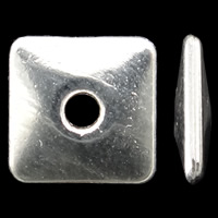 Sinkkiseos Flat Helmet, Neliö, kirkas hopea väri päällystetty, nikkeli, lyijy ja kadmium vapaa, 8x1.5mm, Reikä:N. 2mm, 2Laukut/erä, N. 1250PC/laukku, Myymät erä