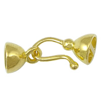 Brass Hook a Eye spony, Mosaz, barva pozlacený, s koncovým uzávěrem, nikl, olovo a kadmium zdarma, 22x8x8mm, Otvor:Cca 6.5mm, 100Soupravy/Lot, Prodáno By Lot