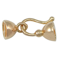 Brass Hook και κούμπωμα μάτι, Ορείχαλκος, αυξήθηκε χρώμα επίχρυσο, με ακραίο πώμα, νικέλιο, μόλυβδο και κάδμιο ελεύθεροι, 22x8x8mm, Τρύπα:Περίπου 6.5mm, 100Σετ/Παρτίδα, Sold Με Παρτίδα