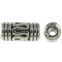 Coirníní Tube since Alloy, Sinc Alloy, dath airgid antique plátáilte, nicil, luaidhe & caidmiam saor in aisce, 6x2mm, Poll:Thart 1mm, Thart 5000ríomhairí pearsanta/KG, Díolta De réir KG